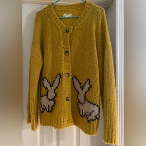 Anthropologie chunky rabbit sweater